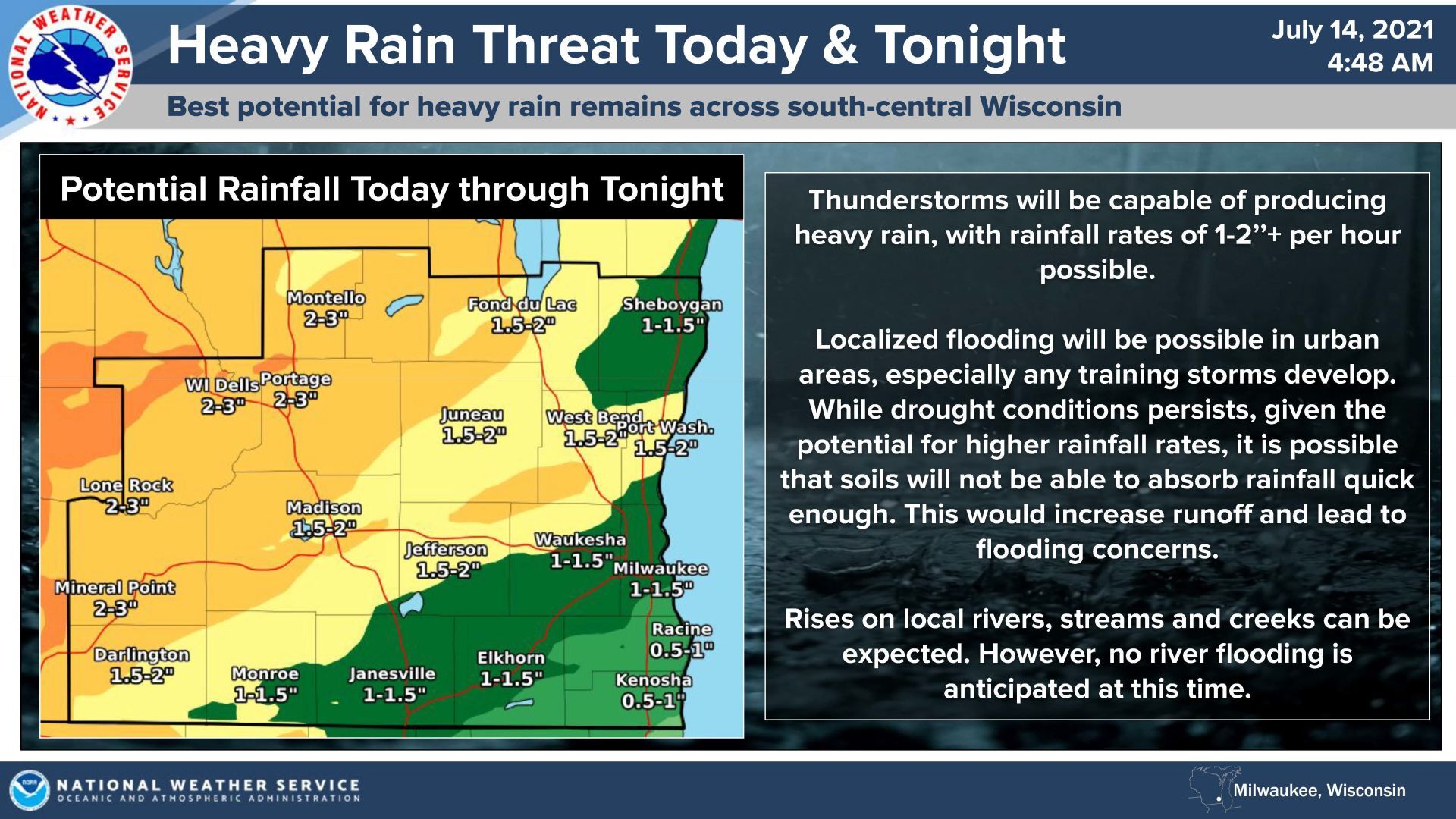 Possible rain totals by National Weather Service